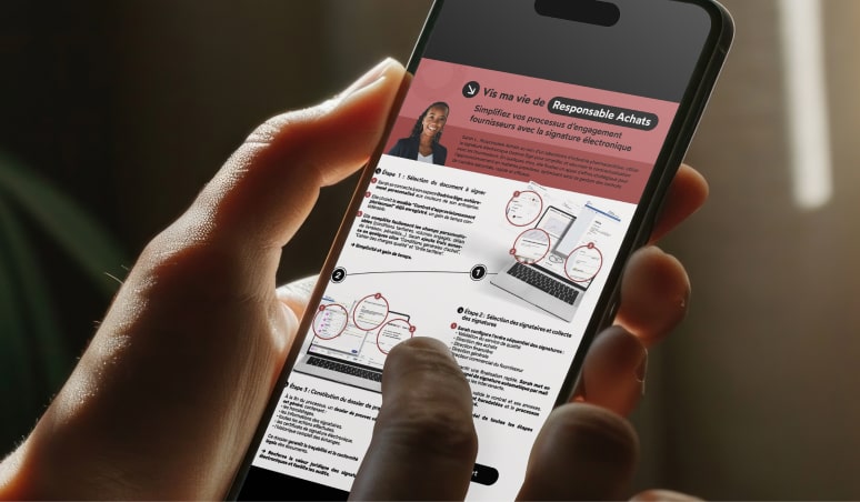 Illustration Fiche Pratique, Vis ma vie de Responsable Achats avec la signature électronique