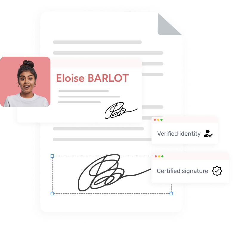 Picture, document signed